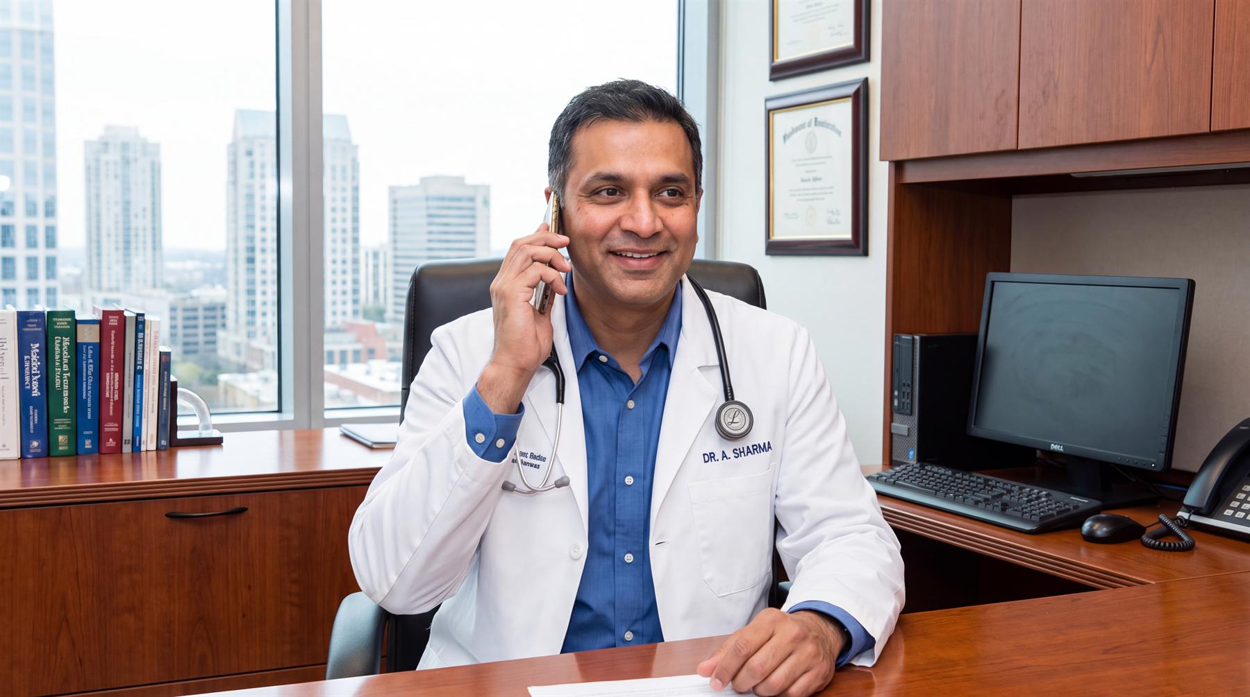 On-call physician returning an after-hours call